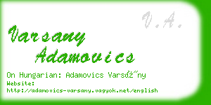 varsany adamovics business card